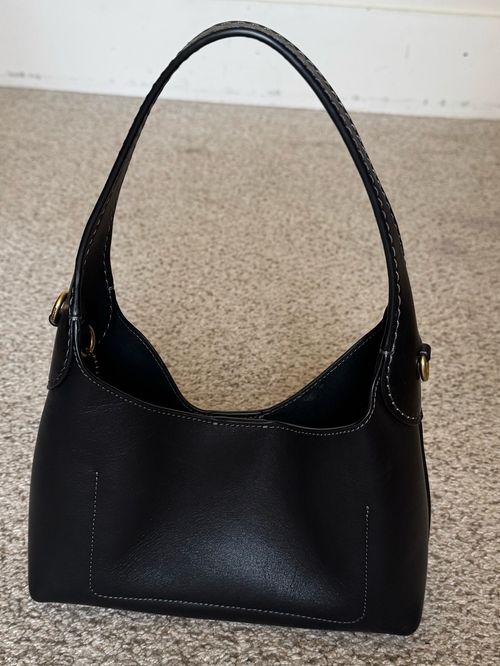 Coach Brooklyn 23 Black Leather Shoulder Bag with Gold Chain Strap - Picture 7 of 9
